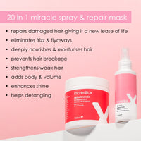 Incredilox 20-In-1 Miracle Hair Treatment Spray 125ml & Intensive Deep Repair Treatment Mask 500ml Twin